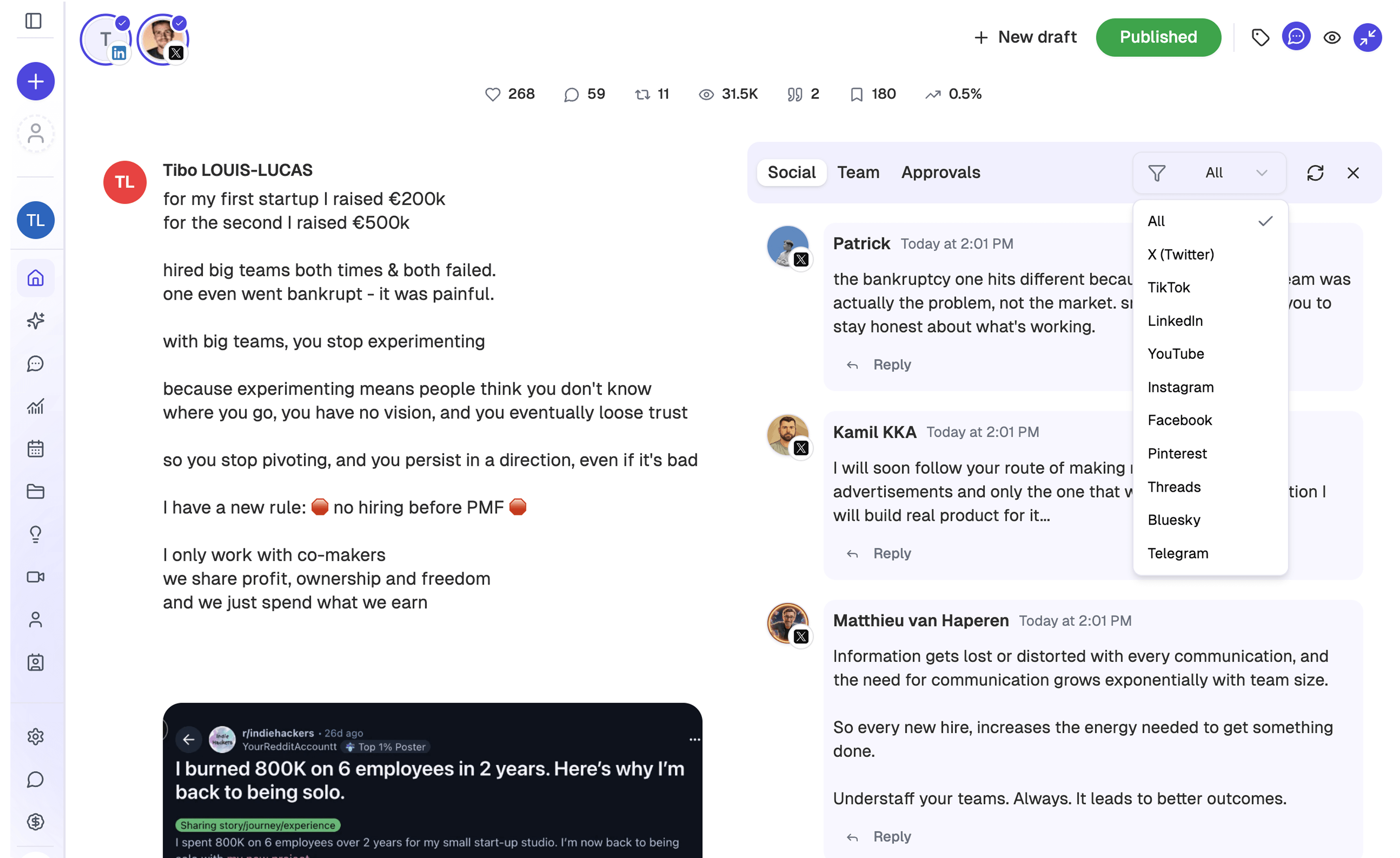 Comment Management Dashboard
